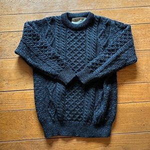 Beautiful natural black wool Aran Market Irish wool sweater